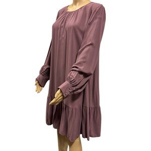 Ava & Viv Purple Long Sleeve Pocket Babydoll Dress Tunic Keyhole Back X or 14W